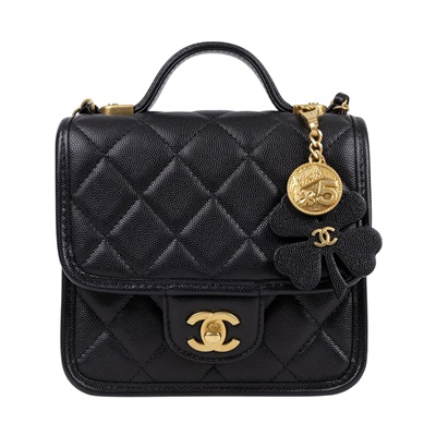 香奈兒 CHANEL 22k 名牌 肩背 豆腐包 郵差包 AS3652 晶片款 幸運草斜背 吊飾可拆 防塵袋/原廠盒子