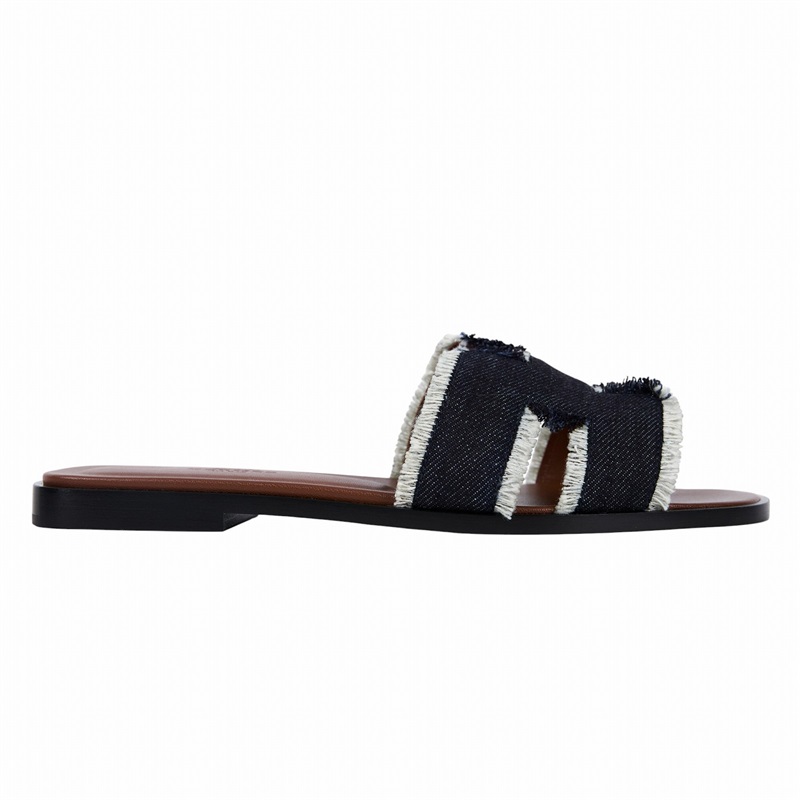 愛馬仕 Hermes Oran 涼鞋 H241060Zv49370  深牛仔H拖鞋 #37 防塵袋/原廠盒子/購買證明