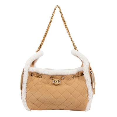 香奈兒 CHANEL 25 小型包 AS5293 B22309 晶片款 卡其麂皮25包 小號 防塵袋/購買證明影本