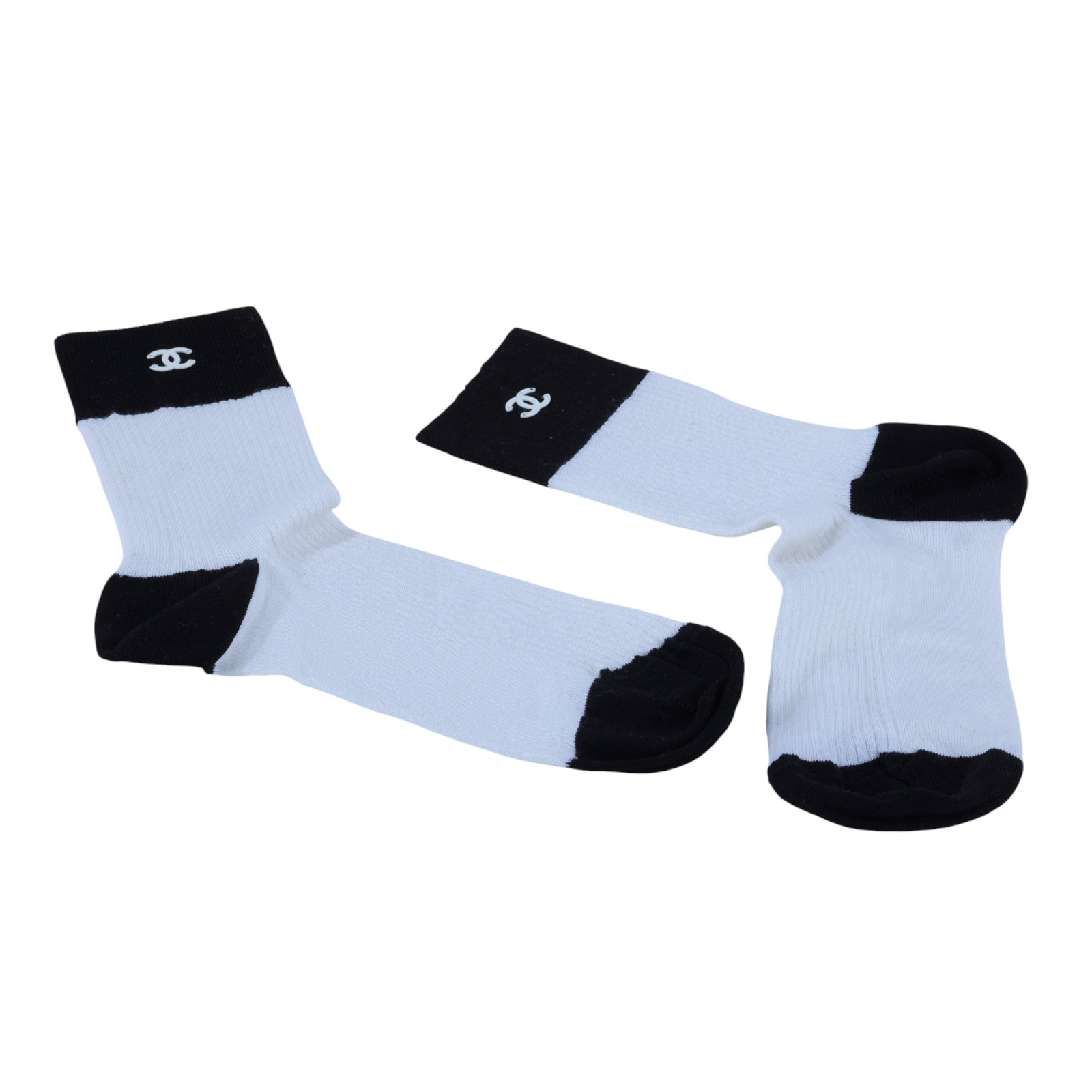 香奈兒 CHANEL CC 棉襪 襪子  黑白logo襪 原廠盒子