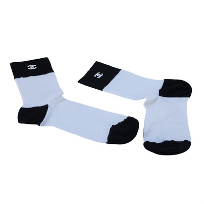 香奈兒 CHANEL CC 棉襪 襪子  黑白logo襪 原廠盒子