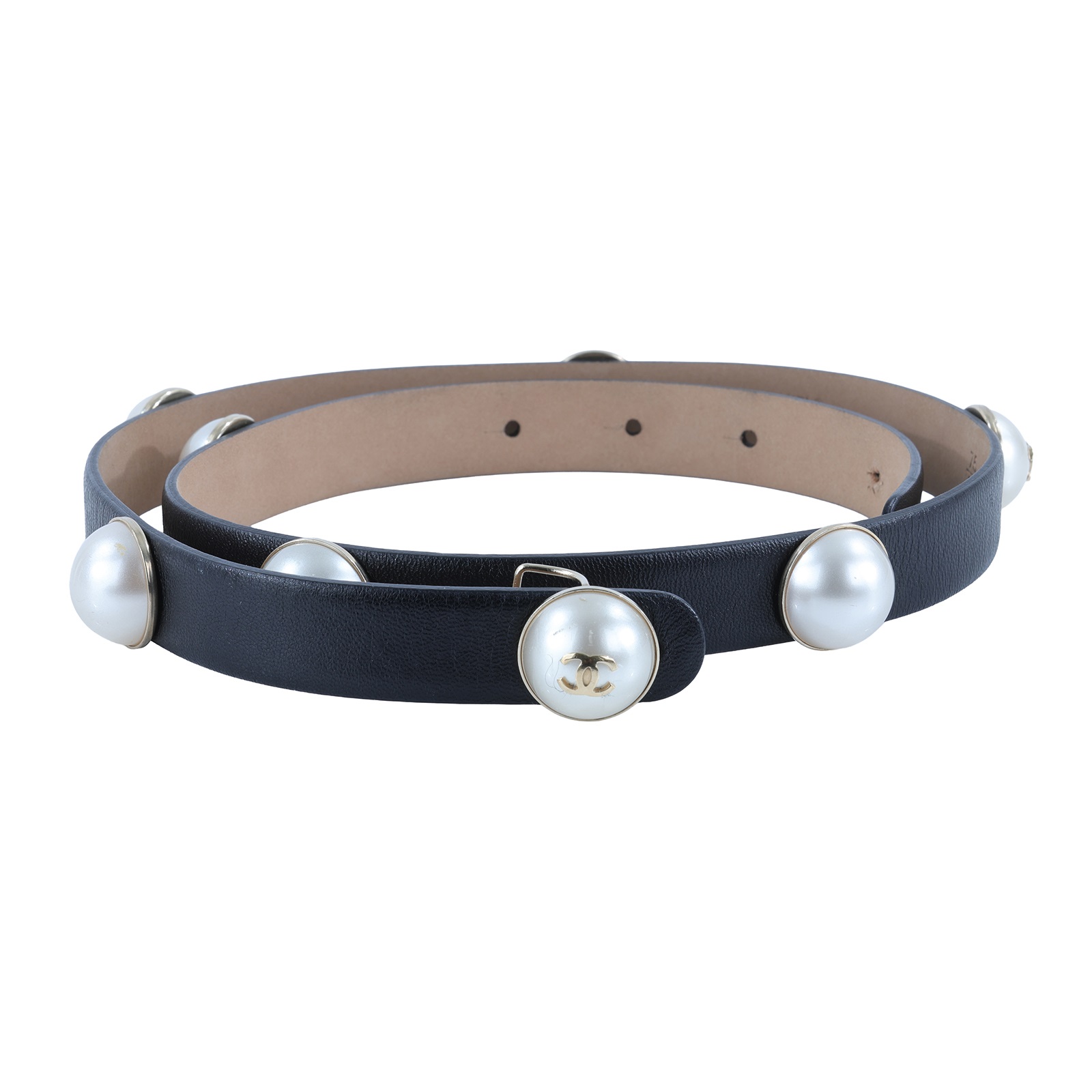 香奈兒 CHANEL 仿珍珠 腰帶  珍珠皮帶 無附屬品