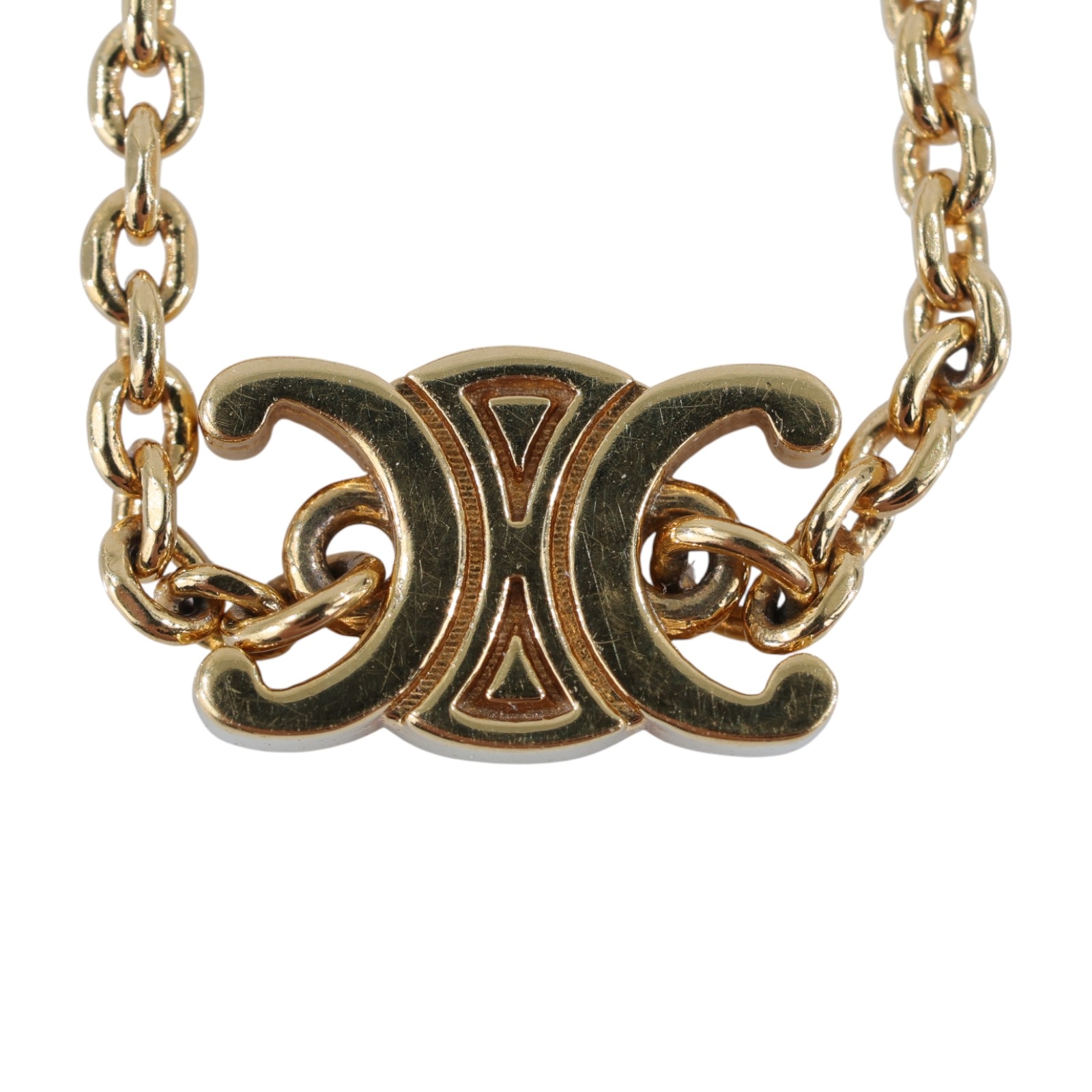 思琳 CELINE Triomphe 金色飾面 黃銅 迷你手鐲 460MT6BRA 凱旋門五花手鍊 原廠盒子/防塵袋