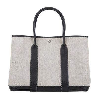 愛馬仕 Hermes Garden Party 花園派對包 36 GP36 口P刻 口P刻黑白帆布GARDEN PARTY36 防塵袋