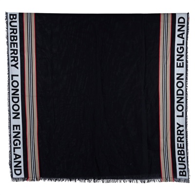 博柏利 BURBERRY 經典格紋 圍巾 8047348 黑色圍巾 無附屬品