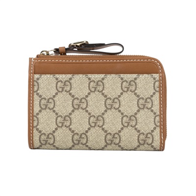 古馳 GUCCI GG Emblem 拉鍊卡包 821804 FAD6L 棕色GG拉鍊卡包 原廠盒子