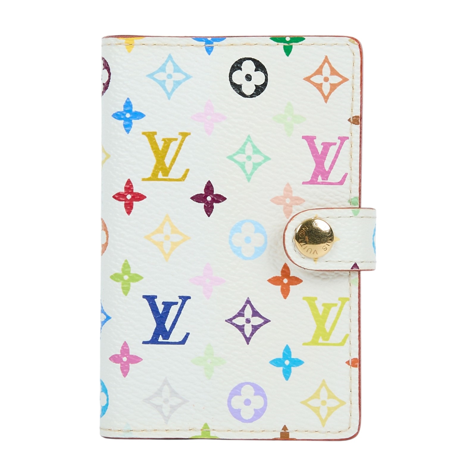 路易威登 LOUIS VUITTON Monogram Multicolor 記事本 封套 M92653 白彩卡片套 無附屬品