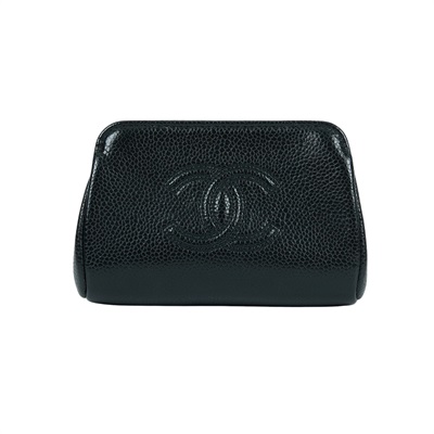香奈兒 CHANEL CC LOGO 手拿包 化妝包 A7052623 黑雙C零錢包 無附屬品