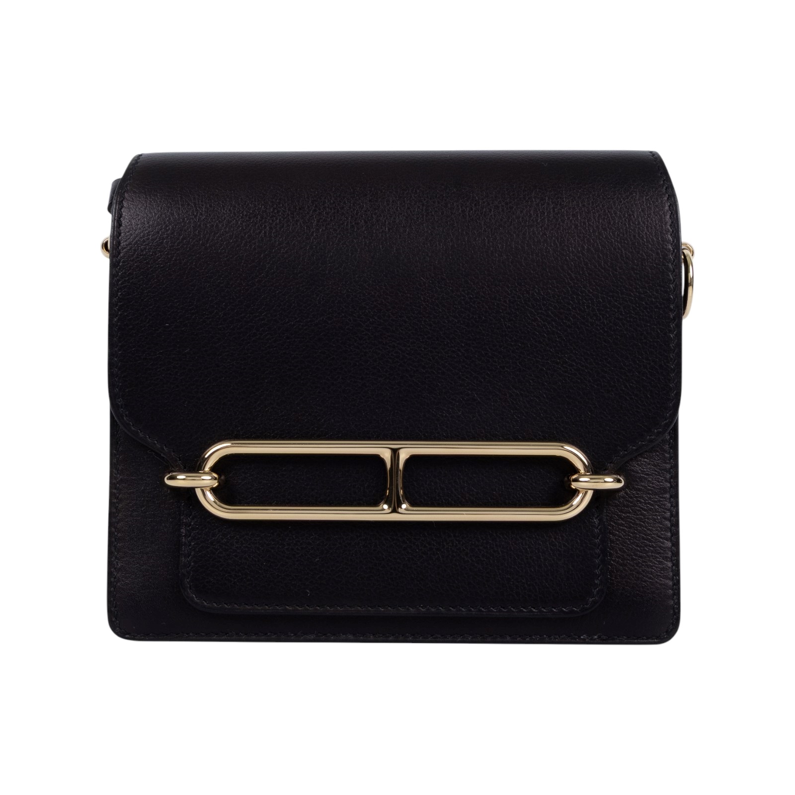 愛馬仕 Hermes Roulis 豬鼻子 斜背包 18 Mini 金色五金 黑色 H071205CP89 /  原廠盒子/購買證明/防塵袋