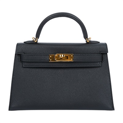 愛馬仕 Hermes Kelly Bag 凱莉包 mini II 金色五金 黑色 H071302CC89 /H071302CC 89  原廠盒子/購買證明/防塵袋