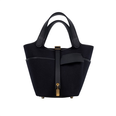 愛馬仕 Hermes Picotin Lock 18 菜籃子包 金色五金 黑色 H083189CCAA /   原廠盒子/購買證明/防塵袋/鎖組