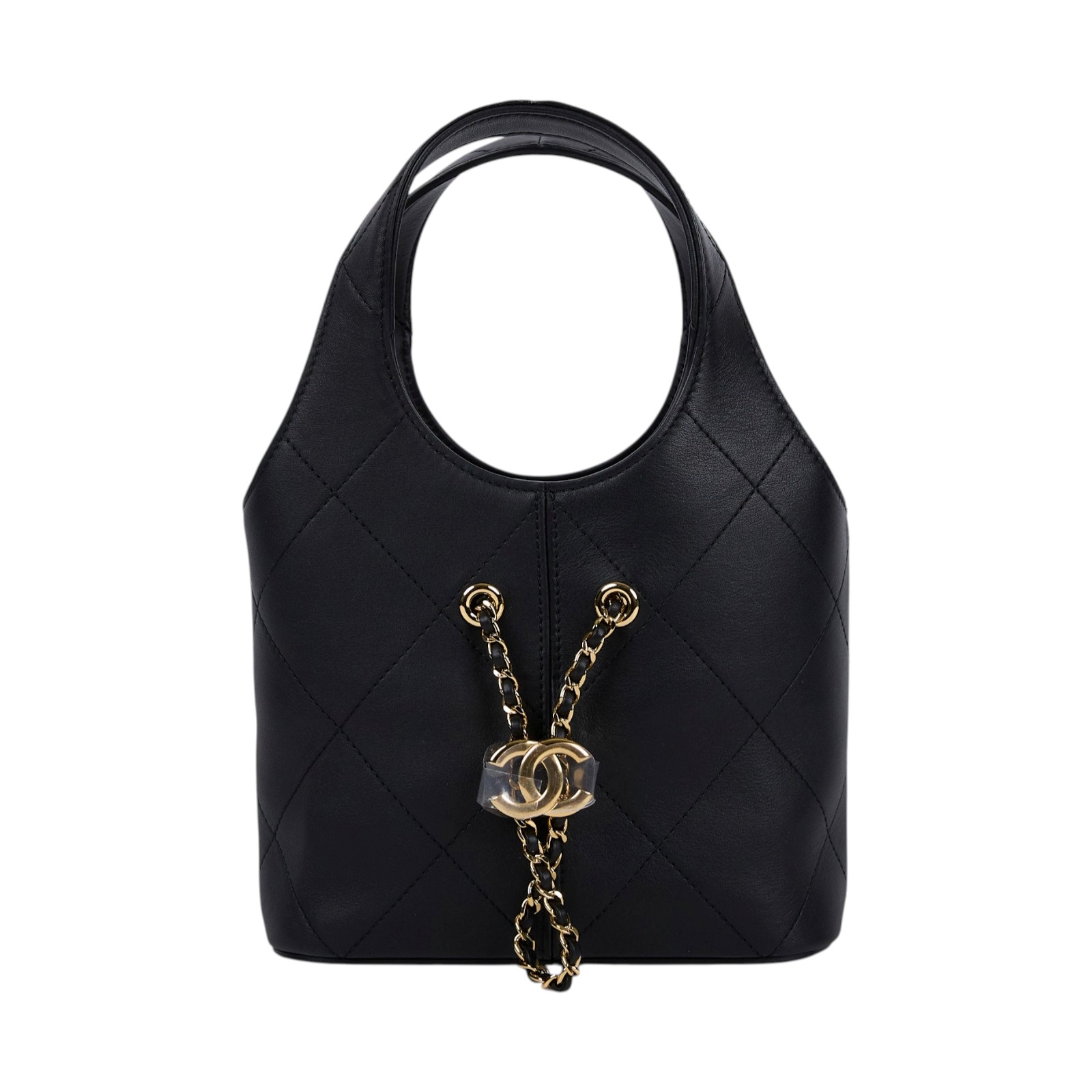 香奈兒 CHANEL 26S 小型 購物包 菜籃子 手提包 AS6132 晶片款 黑抽繩托特 小款 防塵袋/原廠盒子