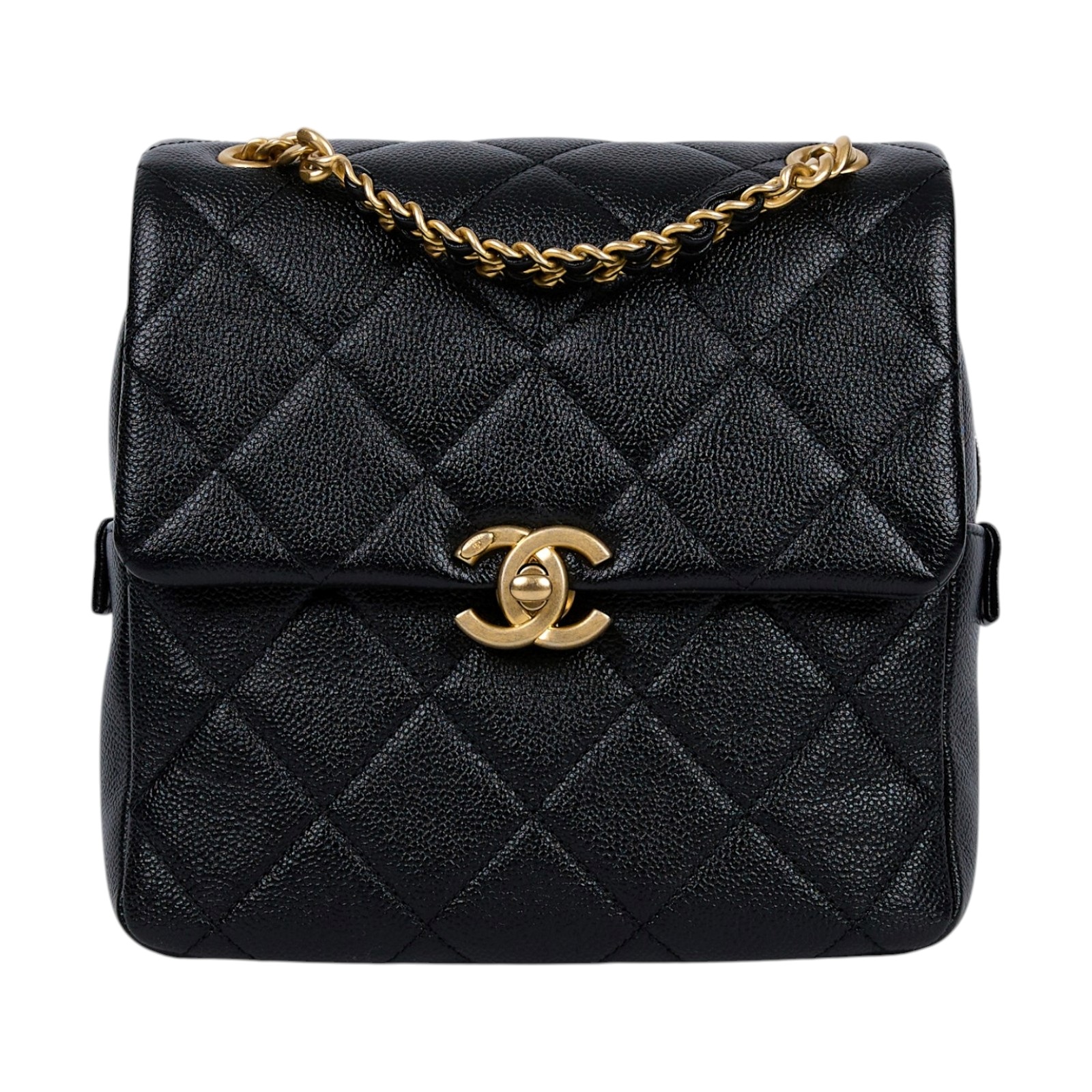 香奈兒 CHANEL 23K Ado 後背包 雙肩包 AS3108 晶片款 黑荔枝掀蓋後背包 防塵袋