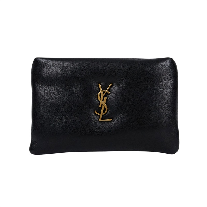 聖羅蘭 YSL SAINT LAURENT Calypso 拉鍊小錢包 迷你 778868AACX7 黑金羊皮零錢包 原廠盒子/防塵袋