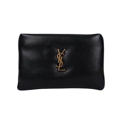 聖羅蘭 YSL SAINT LAURENT Calypso 拉鍊小錢包 迷你 778868AACX7 黑金羊皮零錢包 原廠盒子/防塵袋