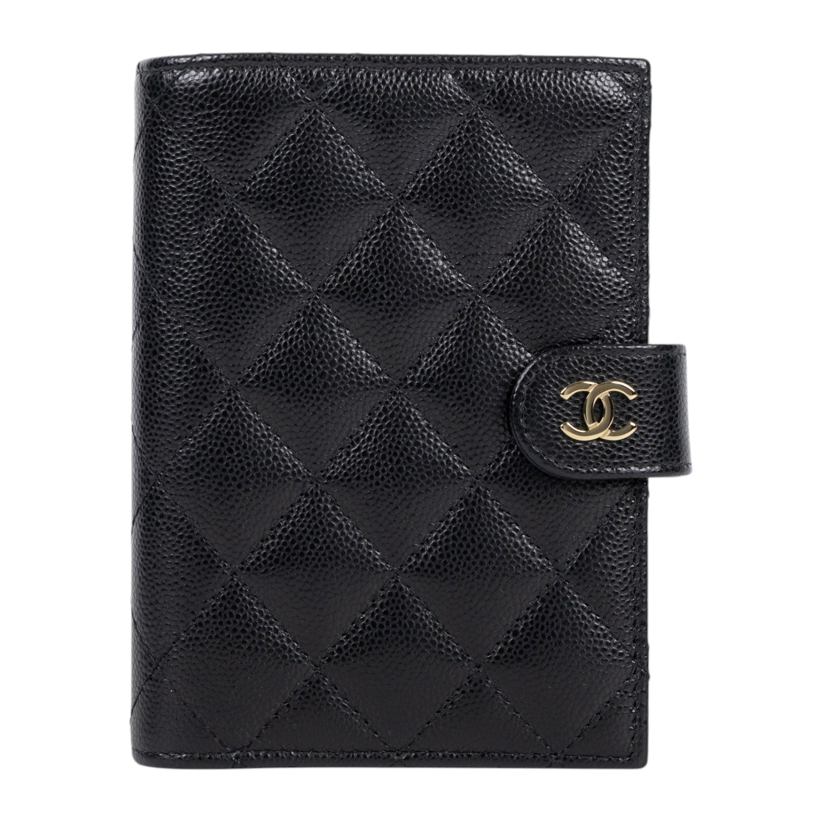 香奈兒 CHANEL 護照夾 中型 錢包 AP3791 晶片款 黑荔枝護照夾 無附屬品