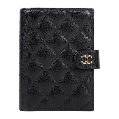 香奈兒 CHANEL 護照夾 中型 錢包 AP3791 晶片款 黑荔枝護照夾 無附屬品