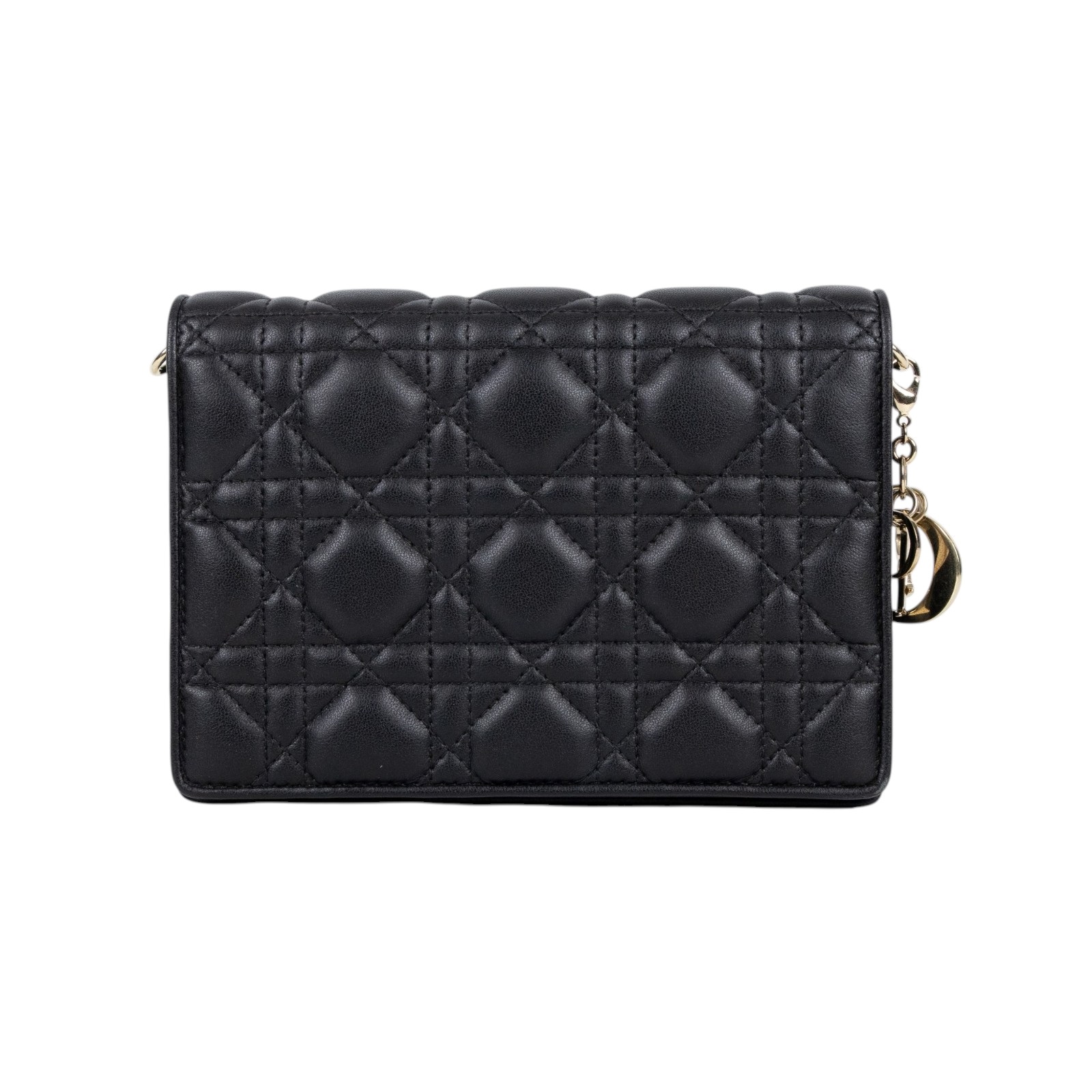 迪奧 CHRISTIAN DIOR LADY DIOR 斜背包 手拿包 S0855ONMJ 黑LADY DIOR方形小袋 背帶/原廠盒子/防塵袋/購買證明影本