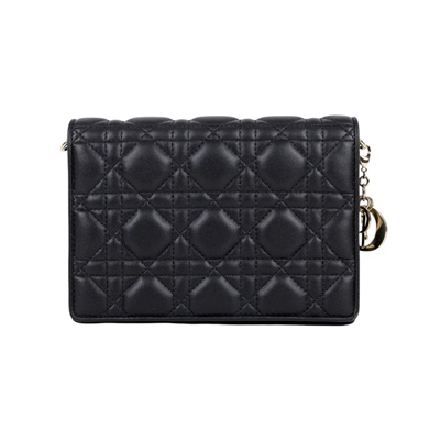 迪奧 CHRISTIAN DIOR LADY DIOR 斜背包 手拿包 S0855ONMJ 黑LADY DIOR方形小袋 背帶/原廠盒子/防塵袋/購買證明影本