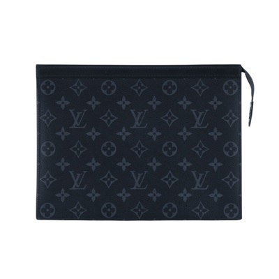 路易威登 LOUIS VUITTON Pochette Voyage MM 塗層帆布 手拿包 黑色 M61692 晶片款 黑原花手拿包 防塵袋