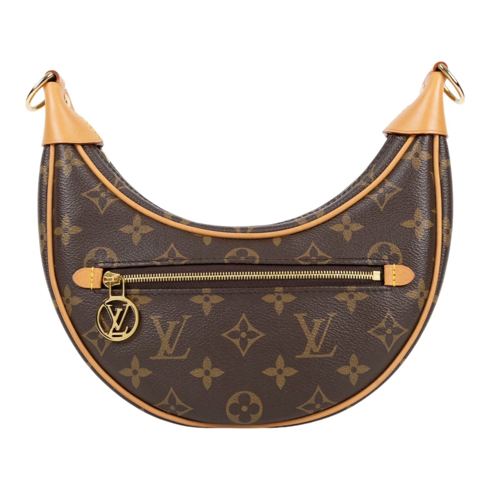 路易威登 LOUIS VUITTON Loop 半月 法棍包 豌豆包 老花 腋下單肩包 M81098 晶片款 原花LOOP彎月包 PM 背帶2