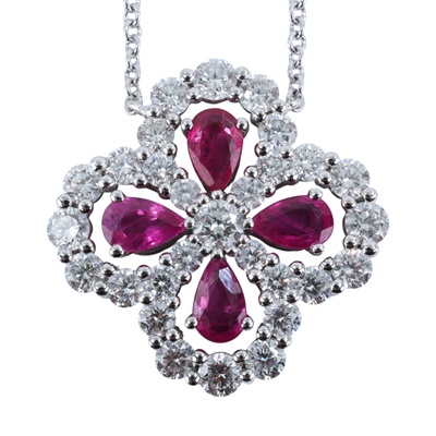 海瑞溫斯頓 HARRY WINSTON Diamond Loop 紅寶石 鑽石 鍊墜 PERPRPMEL4C LOOP系列紅寶項鍊 原廠盒子/保證卡/購買證明