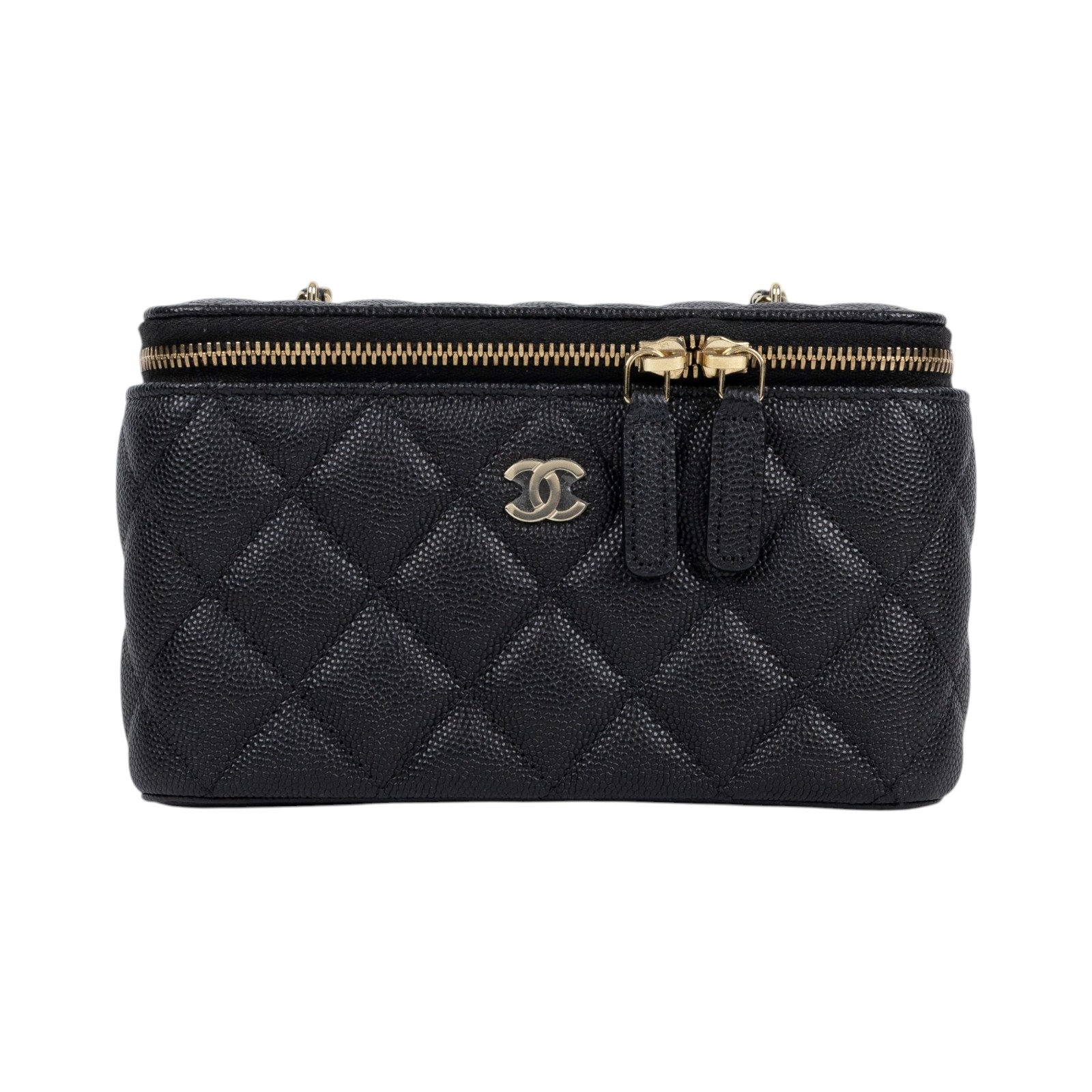 香奈兒 CHANEL Vanity Case 化妝箱 AP1341 Y33352 晶片款 黑荔枝長盒子 原廠盒子/防塵袋/保證卡/國外購買證明影本