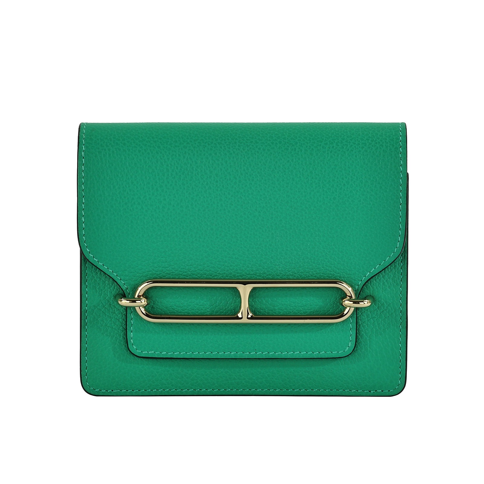 愛馬仕 Hermès Roulis Slim 豬鼻子 短夾 ROSLIM Z刻 綠ROULIS SLIM EVERCOLOR 原廠盒子/防塵袋/購買證明影本