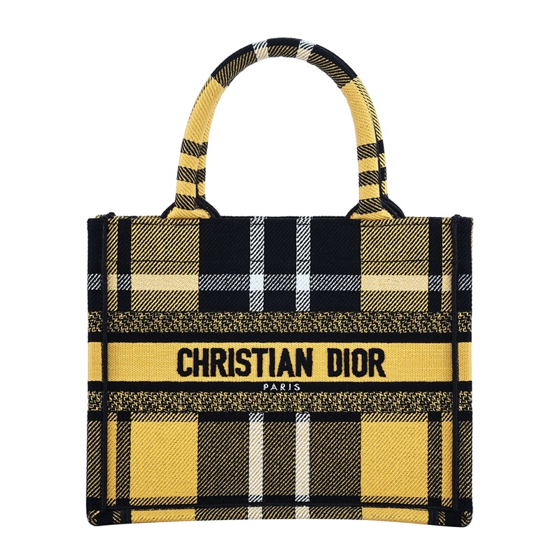 迪奧 CHRISTIAN DIOR Book Tote 小型 托特包 黃格紋  黃格紋BOOK TOTE 小號 防塵袋/保證卡