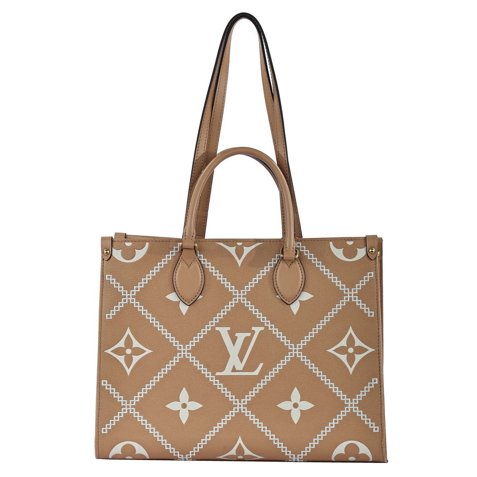 路易威登 LOUIS VUITTON OnTheGo MM 大型 手提袋 單肩包 M46015 晶片款 土黃色ONTHEGO MM 防塵袋