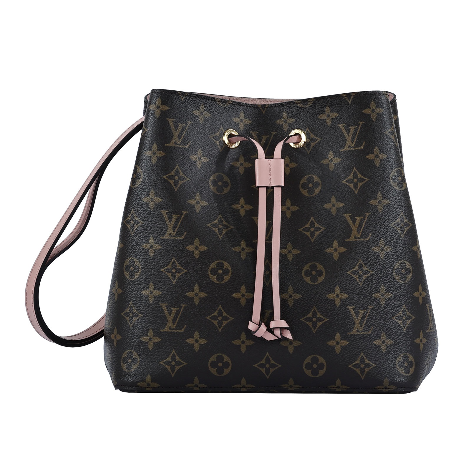 路易威登 LOUIS VUITTON NéoNoé MM 經典帆布 肩背 水桶包 粉紅色 M44022 原花粉NEONOE 原廠盒子/防塵袋/購買證明影本/背帶