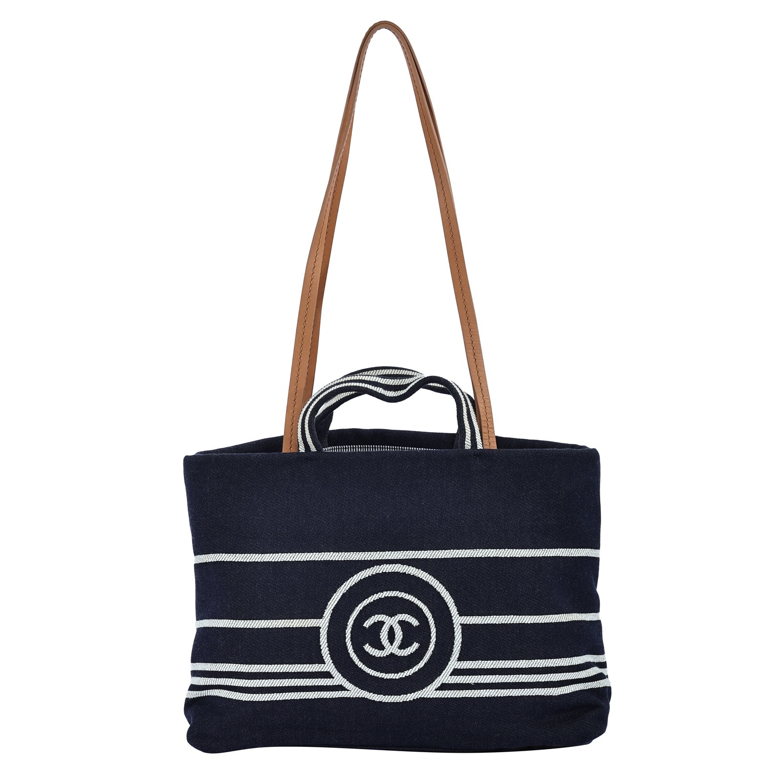 香奈兒 CHANEL 2Way Tote 兩用 托特包 A92240 19開深藍單寧2WAY 防塵袋