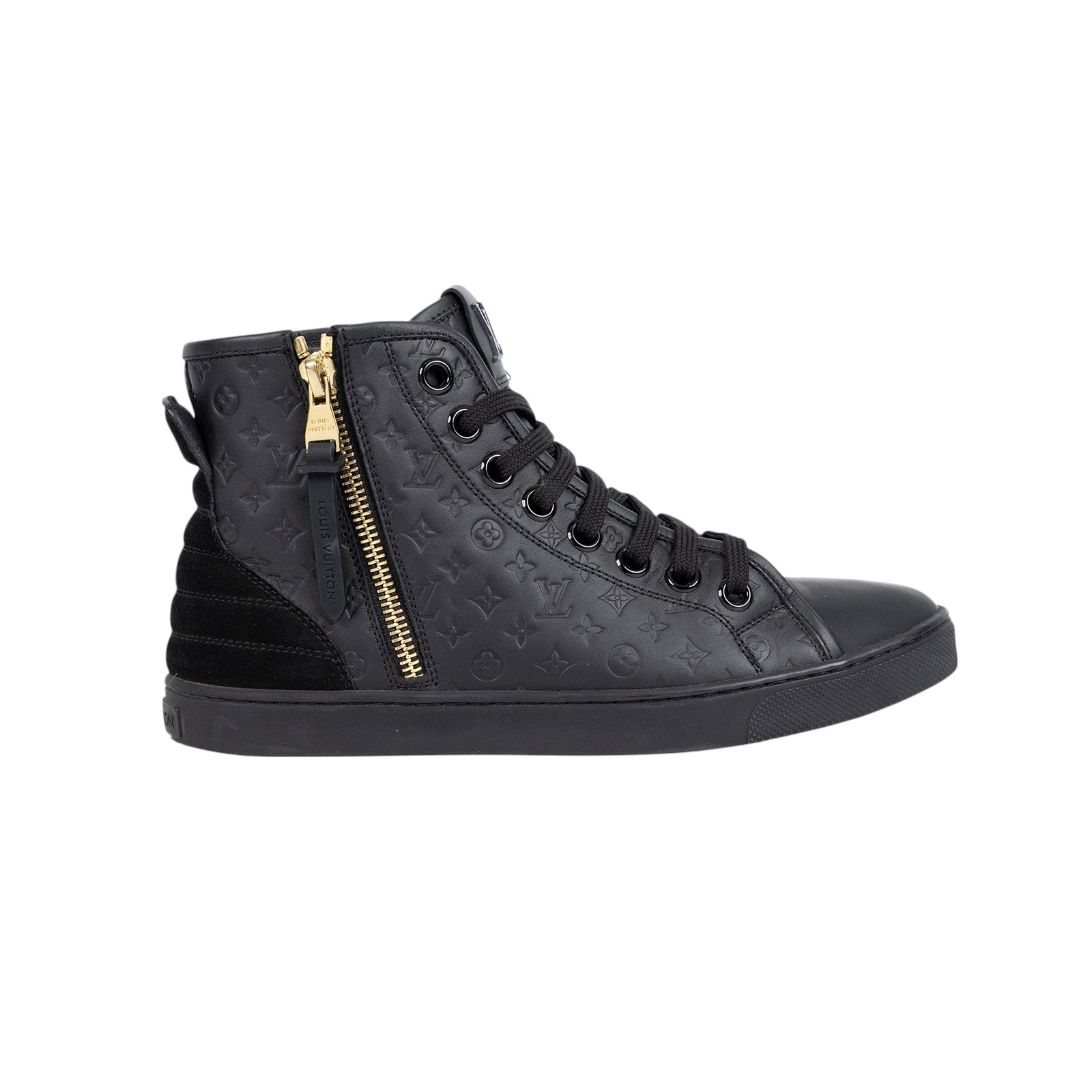 路易威登 LOUIS VUITTON Punchy 高筒球鞋  黑原花高筒鞋 原廠盒子/防塵袋/鞋帶
