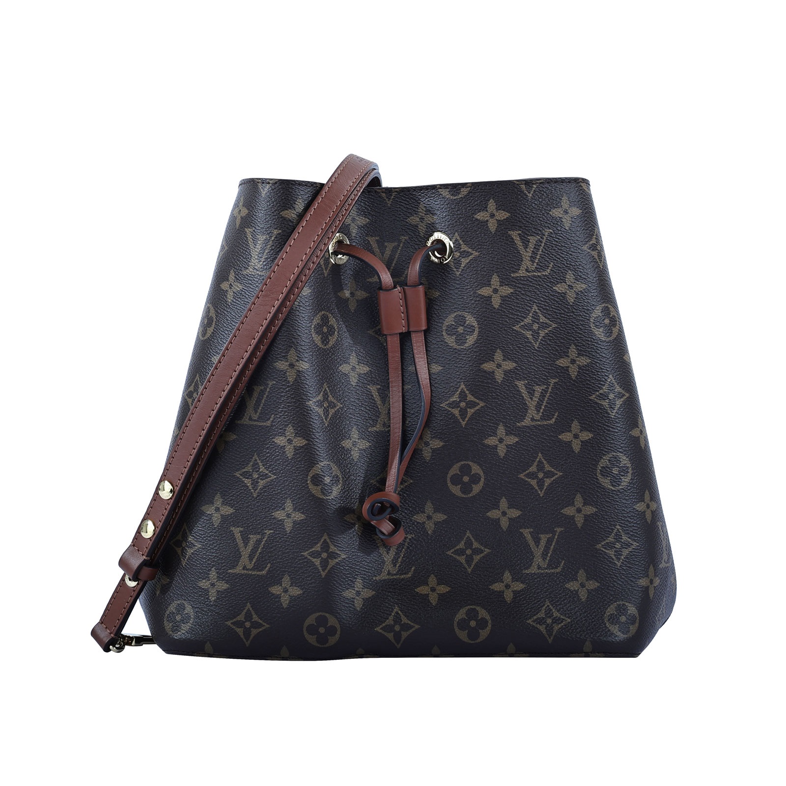 路易威登 LOUIS VUITTON NéoNoé MM 經典帆布 肩背 水桶包 棕色 M44887 晶片款 棕原花NEONOE水桶包 防塵袋