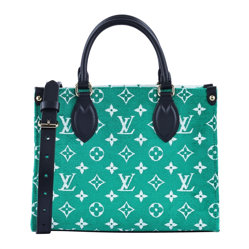 路易威登 LOUIS VUITTON OnTheGo PM 經典緹花 絨布 手提 肩背包 綠色 M46216 晶片款 綠原花絨布ONTHEGO PM 防塵袋