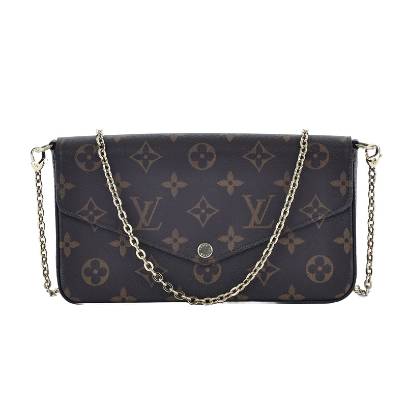 路易威登 LOUIS VUITTON Pochette Félicie 三合一鏈條包 紫紅色 M61276 晶片款  原廠盒子/防塵袋/背帶