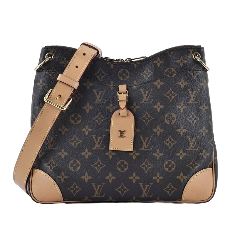 路易威登 LOUIS VUITTON Odéon MM 天然色 經典原花 皮革 拉鍊 肩背 斜背包 M45355 晶片款 　原花ODÉON MM 防塵袋/背帶