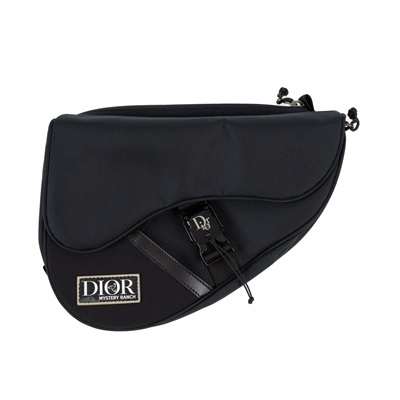 迪奧 CHRISTIAN DIOR Saddle 馬鞍包 手提 肩背包 1ADPO111MRN 黑尼龍馬鞍包 原廠盒子/防塵袋/購買證明影本