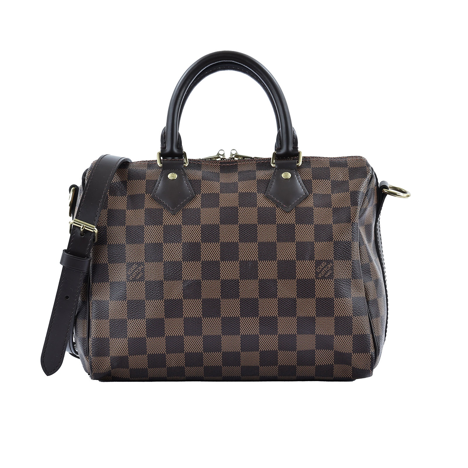 路易威登 LOUIS VUITTON Speedy Bandoulière  25 棕棋盤 手提 斜背 波士頓包 N41368  原廠盒子/防塵袋/背帶/鎖組