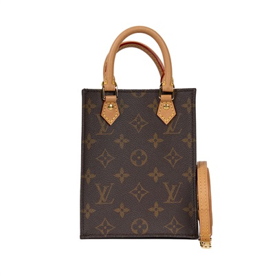 路易威登 LOUIS VUITTON Petit Sac Plat 經典帆布 斜背包 M69442 晶片款  原廠盒子/背帶