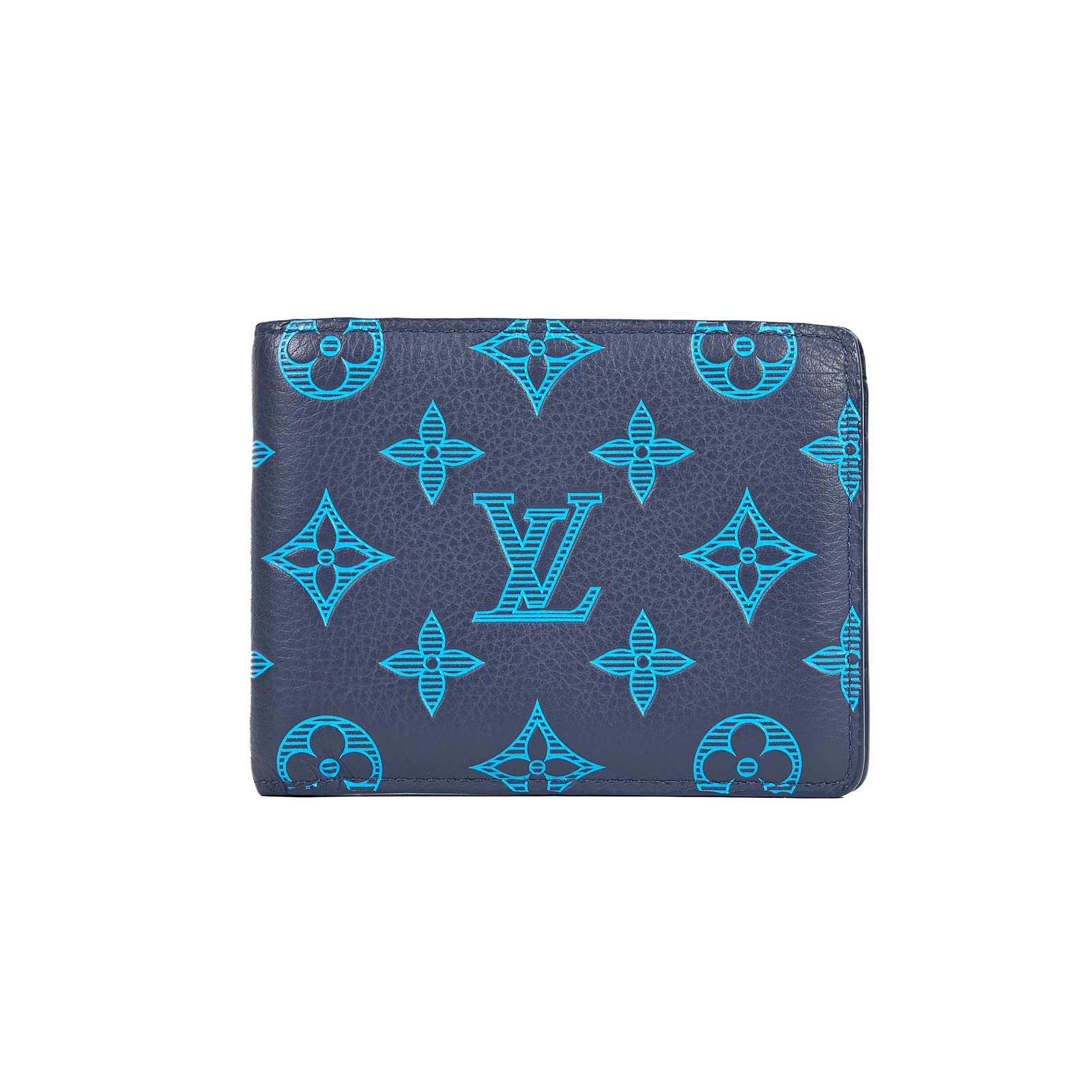 路易威登 LOUIS VUITTON Multiple 錢包 短夾 M82323 晶片款 藍原花二折皮夾Multiple 原廠盒子/防塵袋