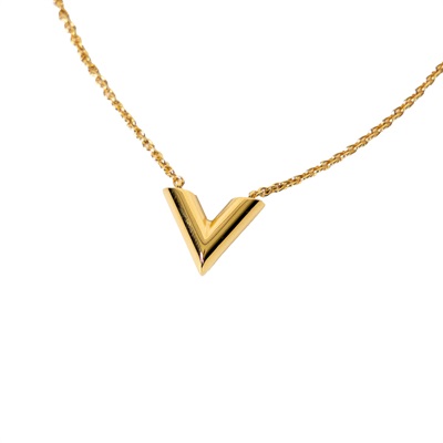 路易威登 LOUIS VUITTON Essential V 項鏈 M00857 金ESSENTIAL V項鍊 防塵袋/原廠盒子/購買證明影本