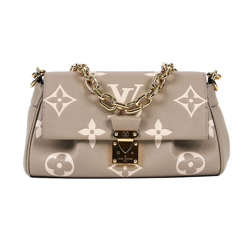 路易威登 LOUIS VUITTON Favorite 長型 肩背包 柔軟粒面皮革 斑鳩灰色 奶油色 M45836 晶片款  原廠盒子/防塵袋/背帶/台灣購買證明