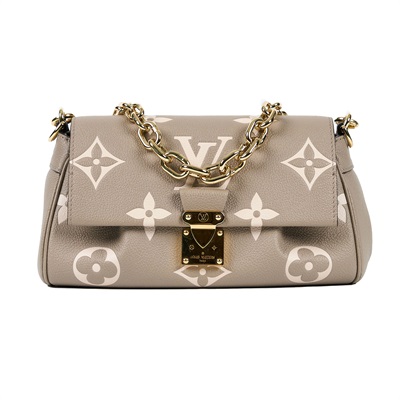路易威登 LOUIS VUITTON Favorite 長型 肩背包 柔軟粒面皮革 斑鳩灰色 奶油色 M45836 晶片款  原廠盒子/防塵袋/背帶/台灣購買證明