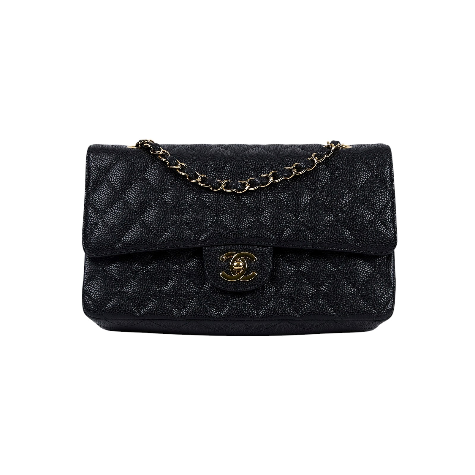 香奈兒 CHANEL CF 經典 11.12 口蓋包 A01112 11開黑金荔枝COCO25 原廠盒子/防塵袋/保證卡