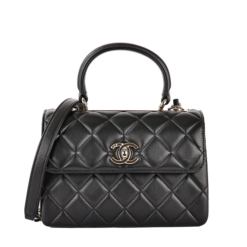 香奈兒 CHANEL Trendy CC 迷你 手把 口蓋包 AS4654 晶片款 黑羊TRENDY CC MINI 原廠盒子/防塵袋