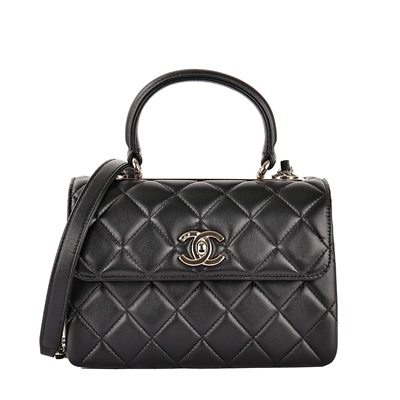 香奈兒 CHANEL Trendy CC 迷你 手把 口蓋包 AS4654 晶片款 黑羊TRENDY CC MINI 原廠盒子/防塵袋