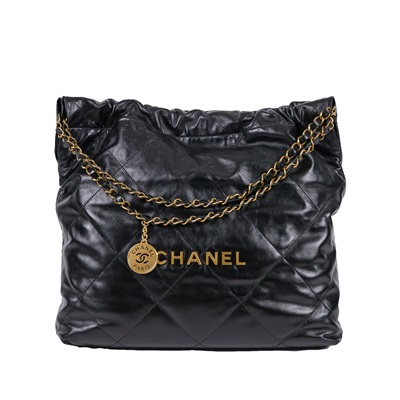香奈兒 CHANEL 22 中型 束口包 AS3261 晶片款 黑22包 中號 原廠盒子/防塵袋/內袋/台灣購買證明影本