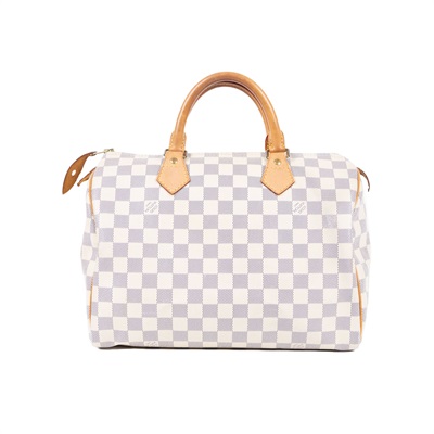 路易威登 LOUIS VUITTON Speedy 30白棋盤 手提波士頓包 N41370 白棋盤格SPEEDY30 防塵袋