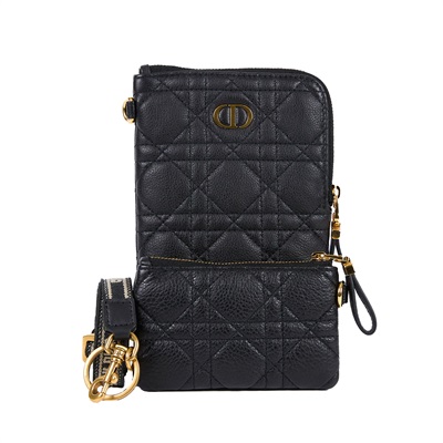 迪奧 CHRISTIAN DIOR Caro 手機包 S5036UWHC 黑金CARO組合手機包 防塵袋/原廠盒子